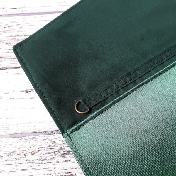 Emerald Green Fold Over Envelope Satin Clutch Bag