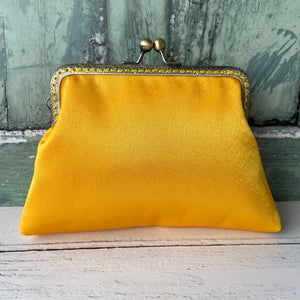 Golden Yellow Satin 5.5 Inch Clasp Purse Frame Clutch Bag